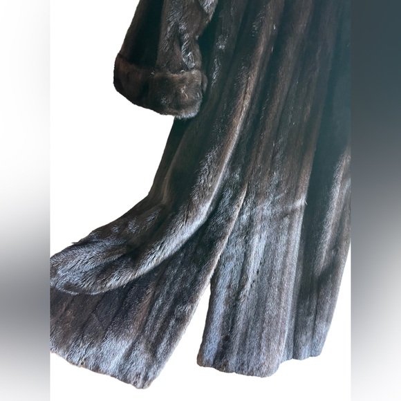 Beautiful Valentino Vintage Ladies Full Length Black Mink Fur Coat Size Large - Picture 6 of 16